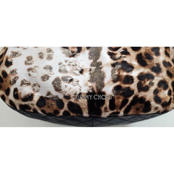 Jimmy Choo Animal Print Hobo Bag Fur & Leather Designer Handbag - Picture 3 of 16